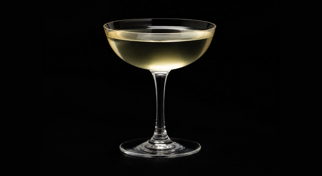 Leaves Of Grass cocktail on a dark studio background