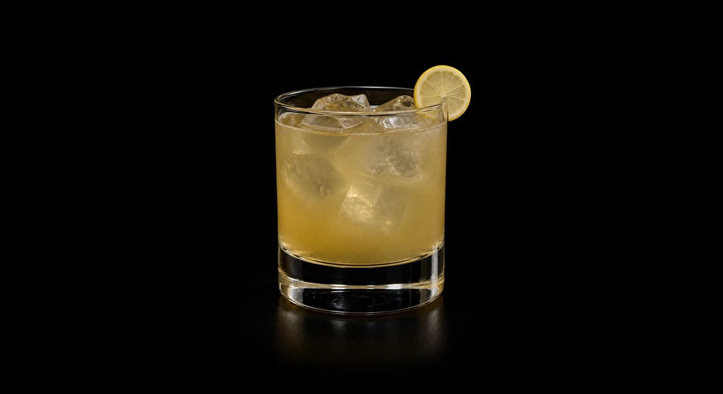 Lemon Beat cocktail on a dark studio background