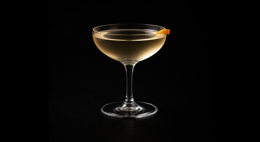 London Cocktail cocktail on a dark studio background