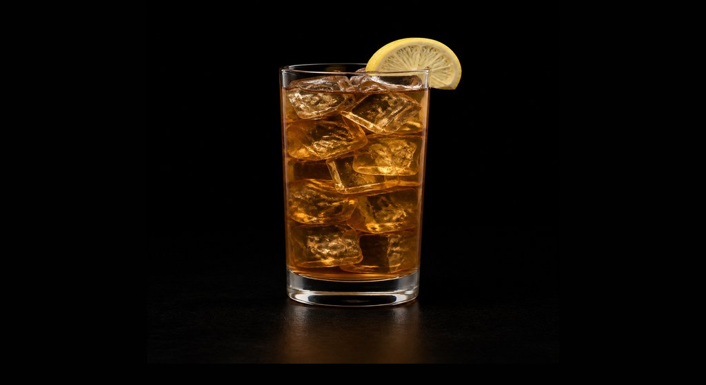 Long Island Tea cocktail on a dark studio background