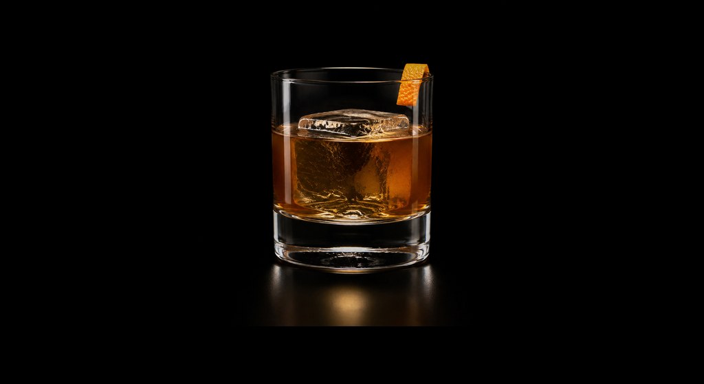 Looks Familiar cocktail on a dark studio background