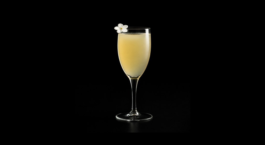 Madame Lily cocktail on a dark studio background