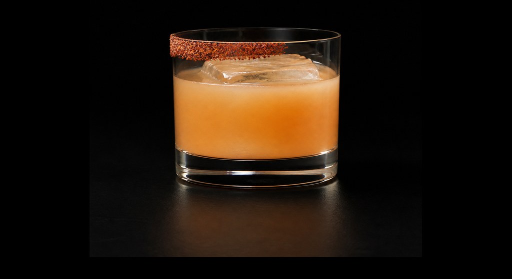 Magic City Margarita cocktail on a dark studio background