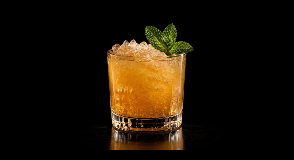 Mai Tai cocktail on a black studio background