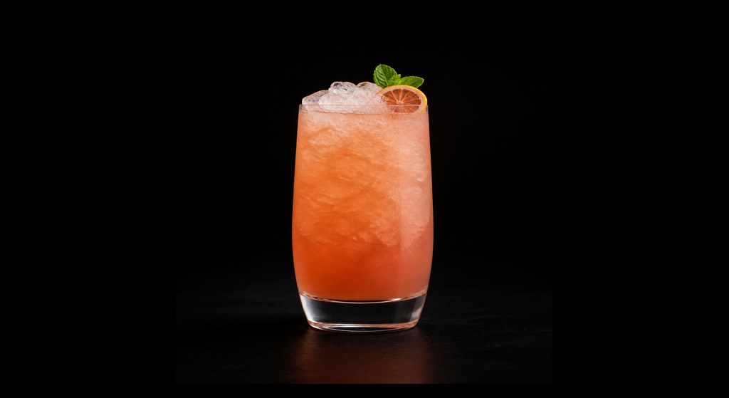 Majin Buu cocktail on a dark studio background