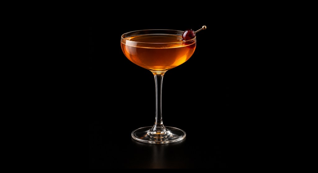 Man O' War cocktail on a dark studio background
