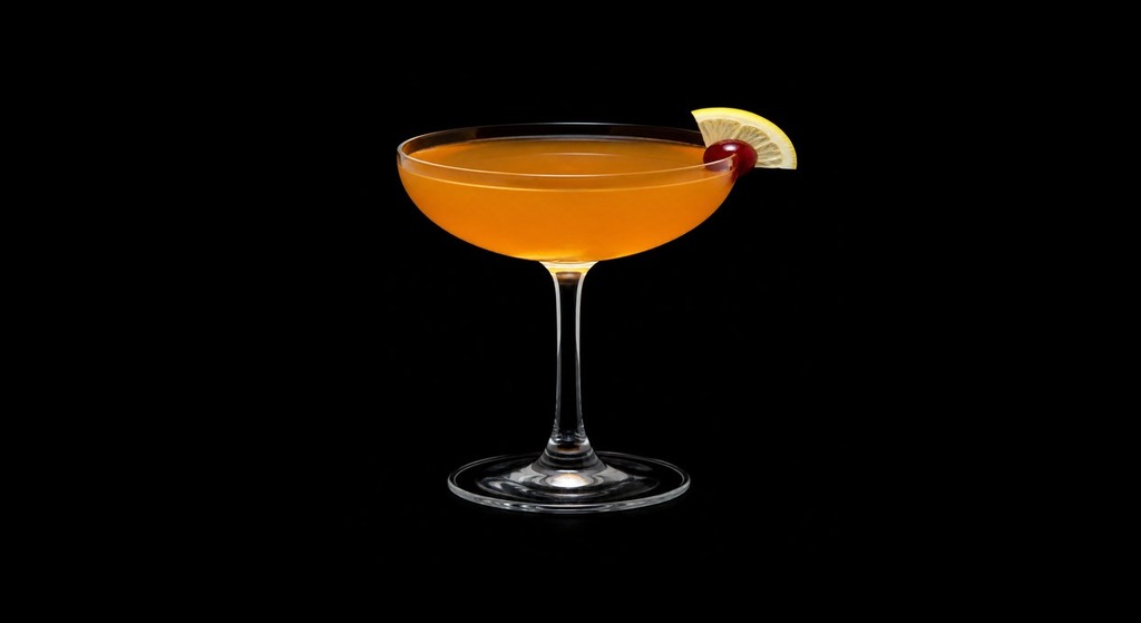 Mandarine Sour cocktail on a dark studio background
