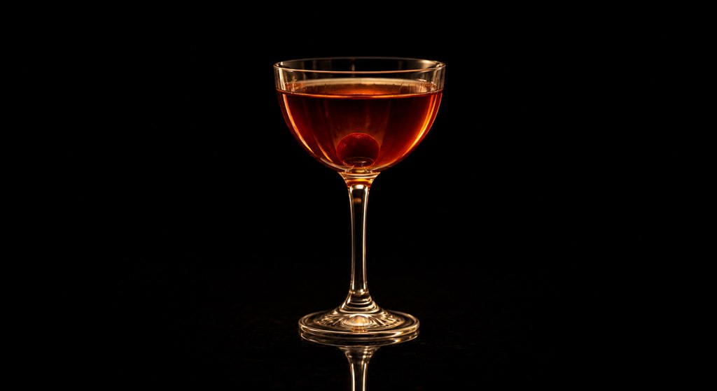 Manhattan cocktail on a black background