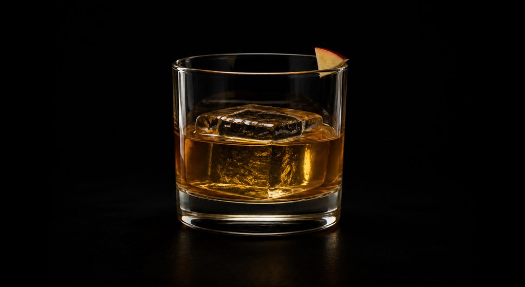 Manicure cocktail on a dark studio background