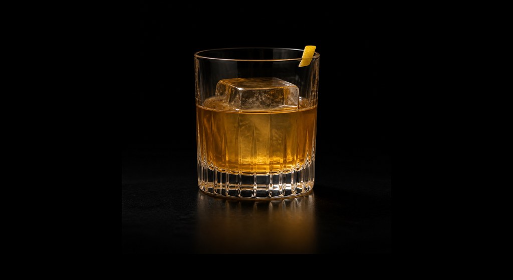 Maple Leaf cocktail on a dark studio background