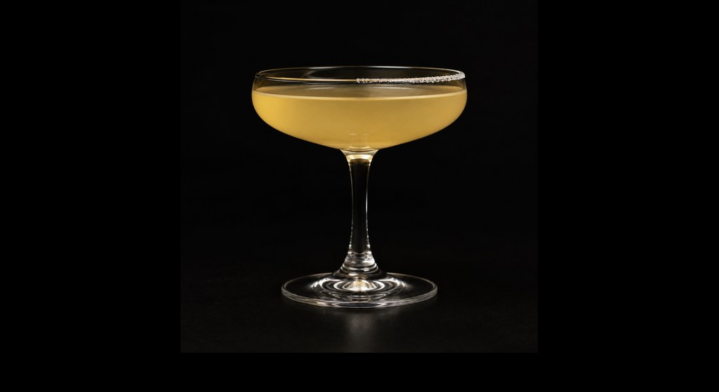 Maple Margarita cocktail on a dark studio background