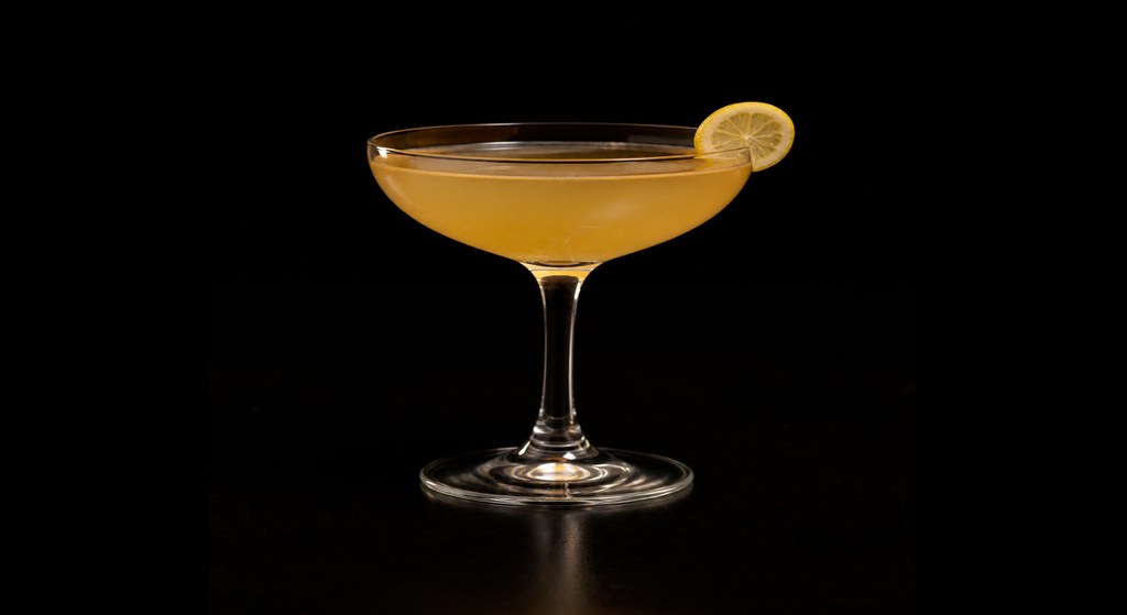 Marigny cocktail on a dark studio background