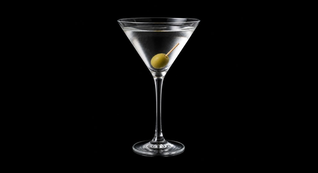 Martini cocktail on a dark studio background