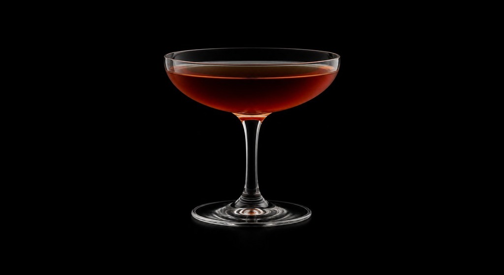 Mary Garden Cocktail cocktail on a dark studio background