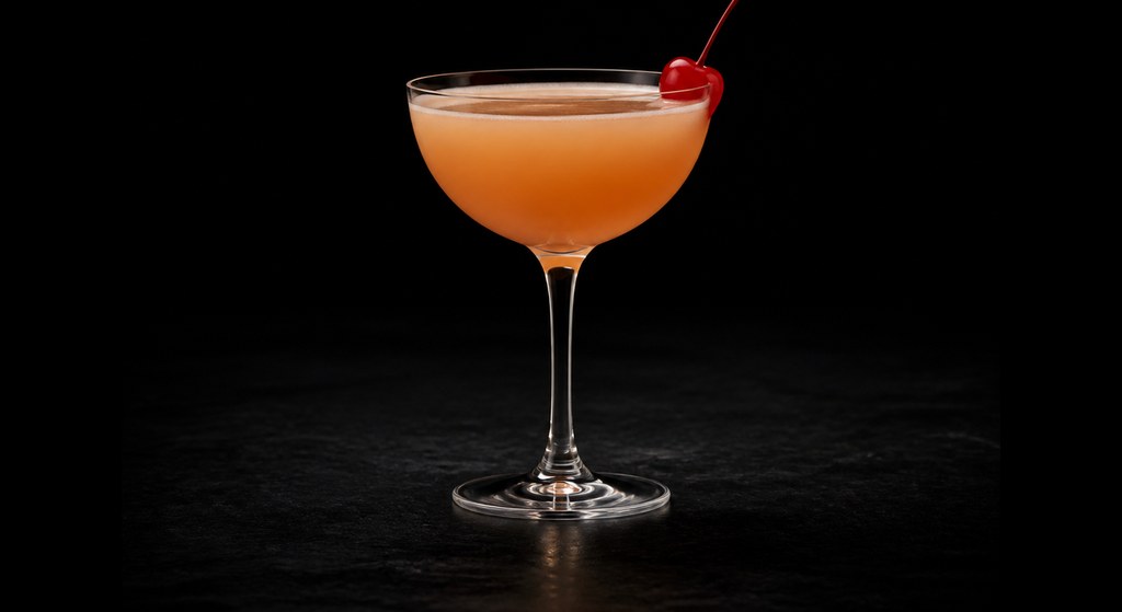 Mary Pickford cocktail on a dark studio background