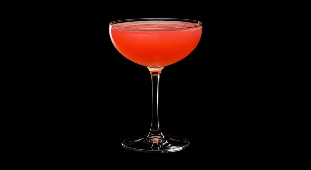 Mary Pickford Cocktail cocktail on a dark studio background
