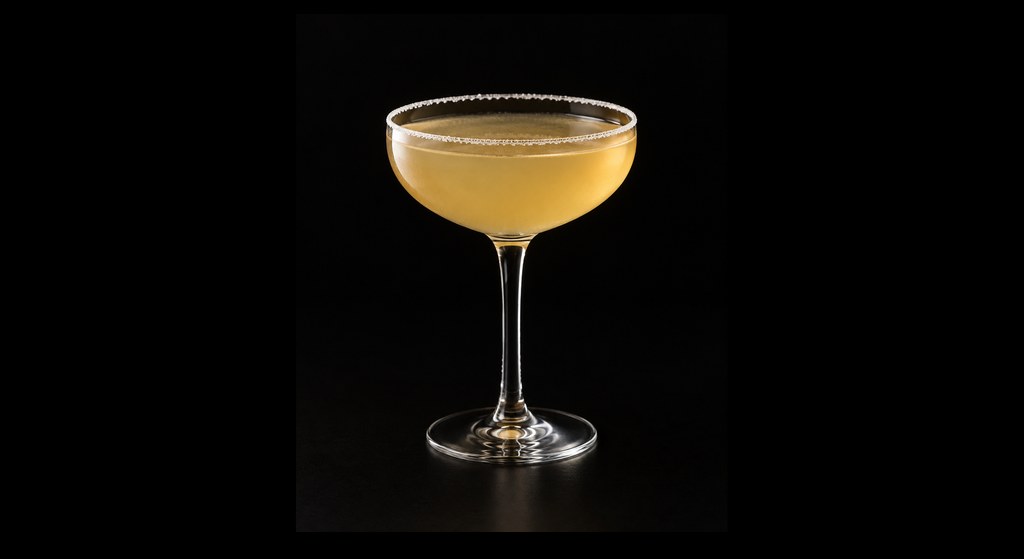 Miel de Abeja cocktail on a dark studio background