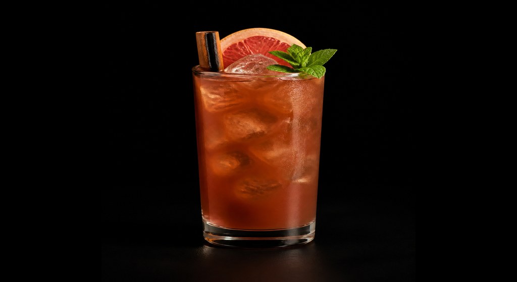 Mistah Bittah Hai cocktail on a dark studio background