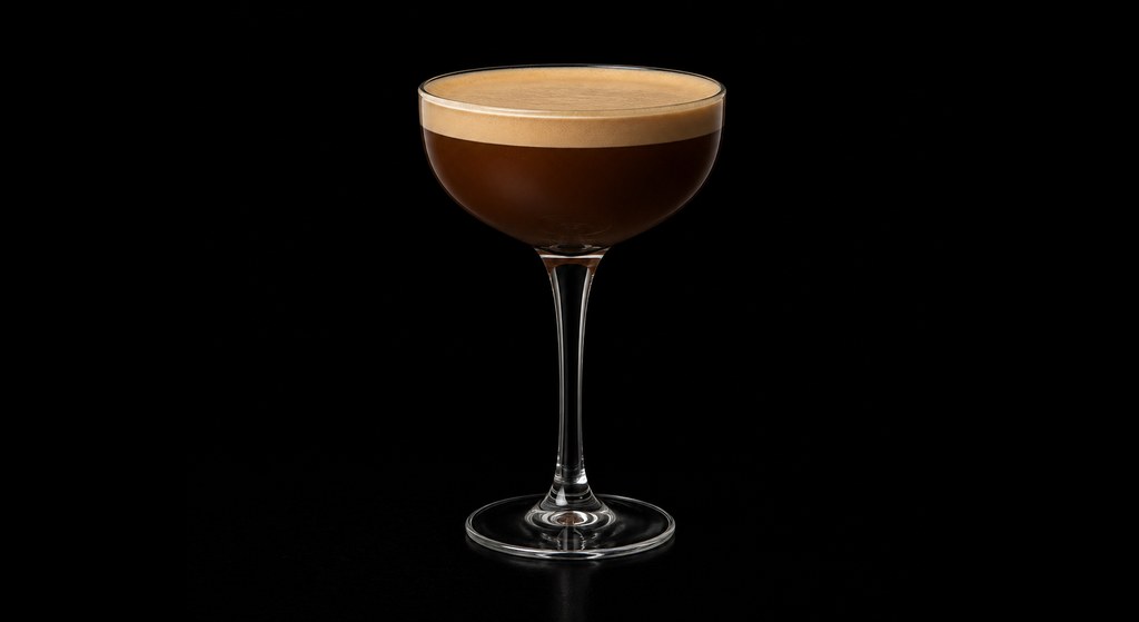 Mocha Express cocktail on a dark studio background