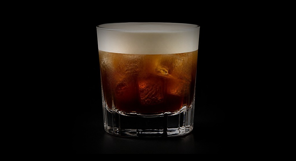 Mont Blanc From Truth or Dare cocktail on a dark studio background