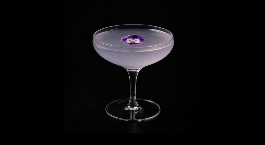 Moonside cocktail on a dark studio background