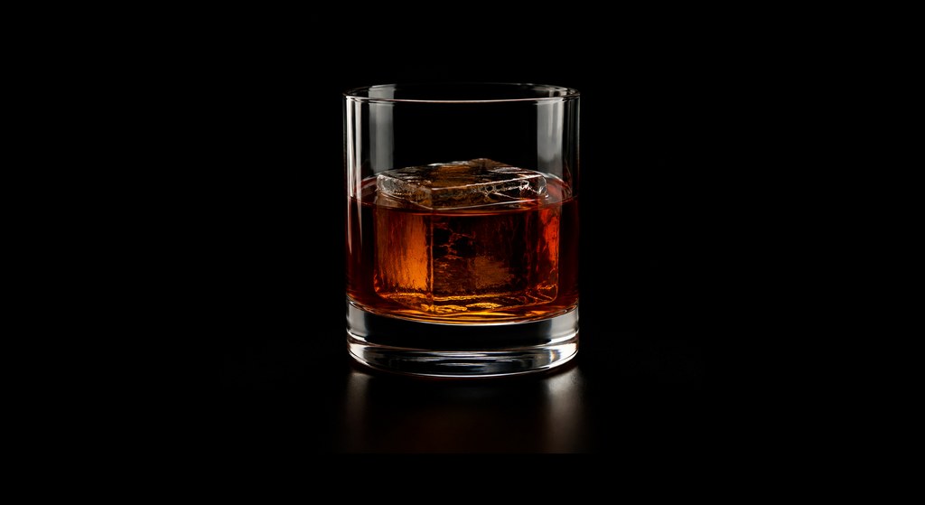 Mount Rushmore cocktail on a dark studio background