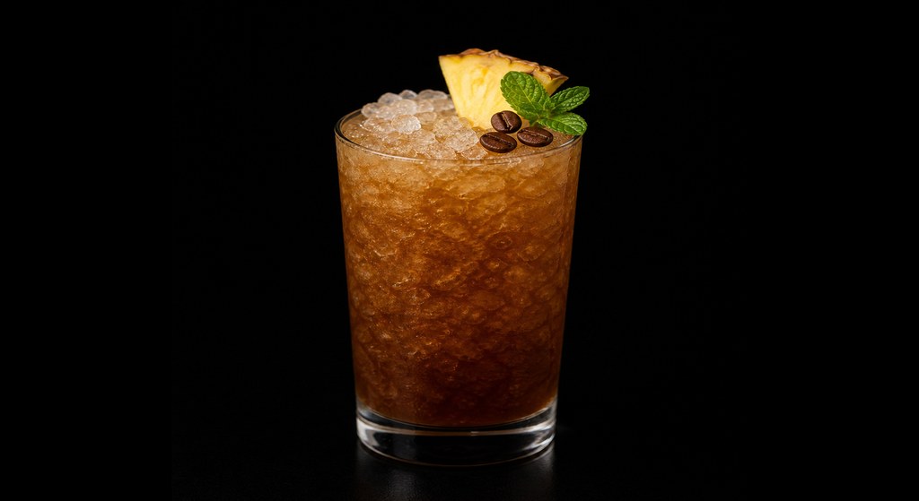 Mr. Bali Hai cocktail on a dark studio background