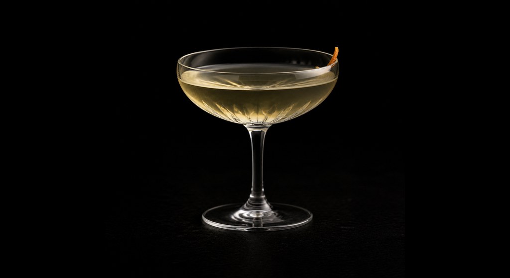 Mr. New Yorker cocktail on a dark studio background