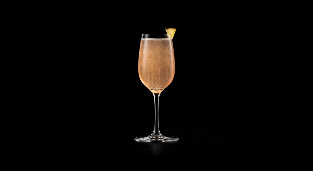 Mrs Daisy Robinson cocktail on a dark studio background