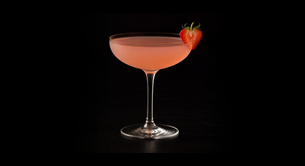 Muddled Mission cocktail on a dark studio background