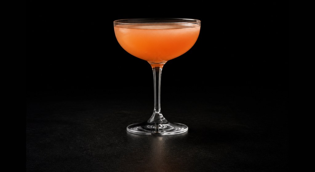 Naked and Famous cocktail on a dark studio background
