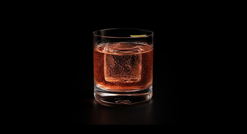 Negronic cocktail on a dark studio background