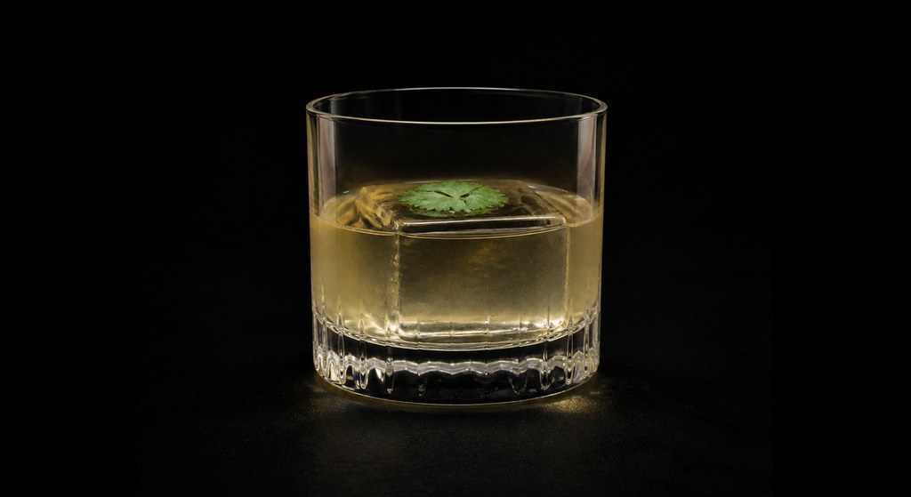 Next Episode cocktail on a dark studio background