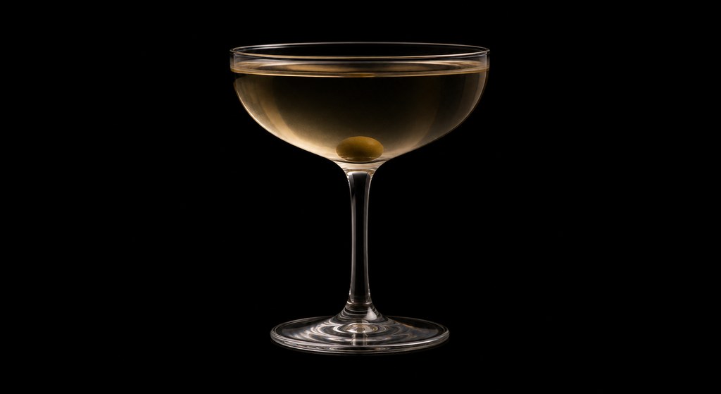 Nineteenth Hole cocktail on a dark studio background
