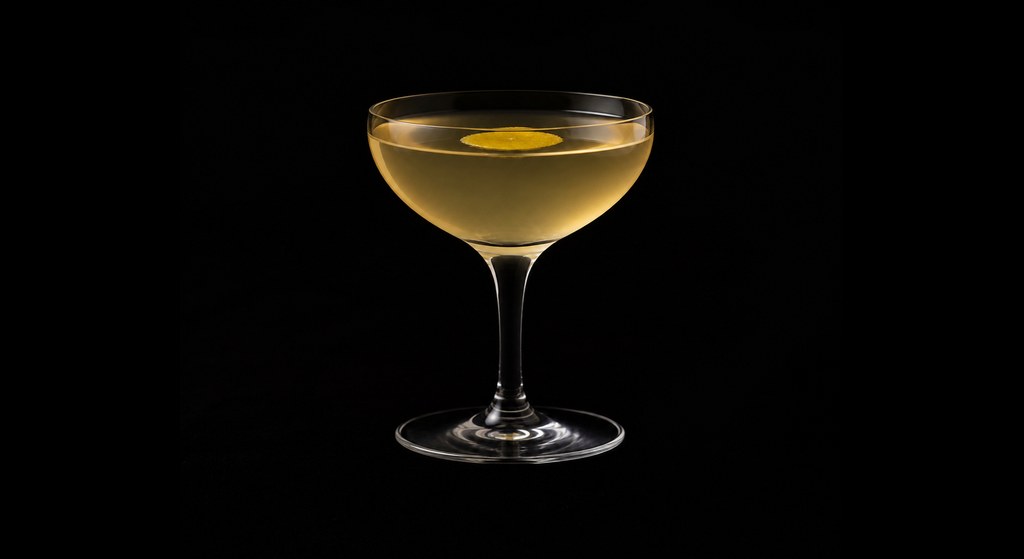 Nordic Blond cocktail on a dark studio background