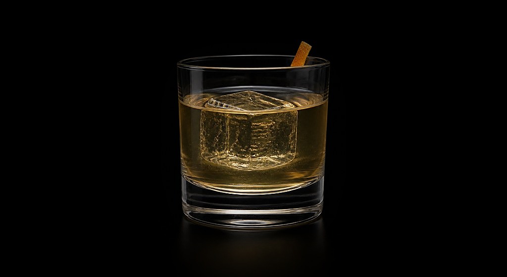 North Sea Oil cocktail on a dark studio background