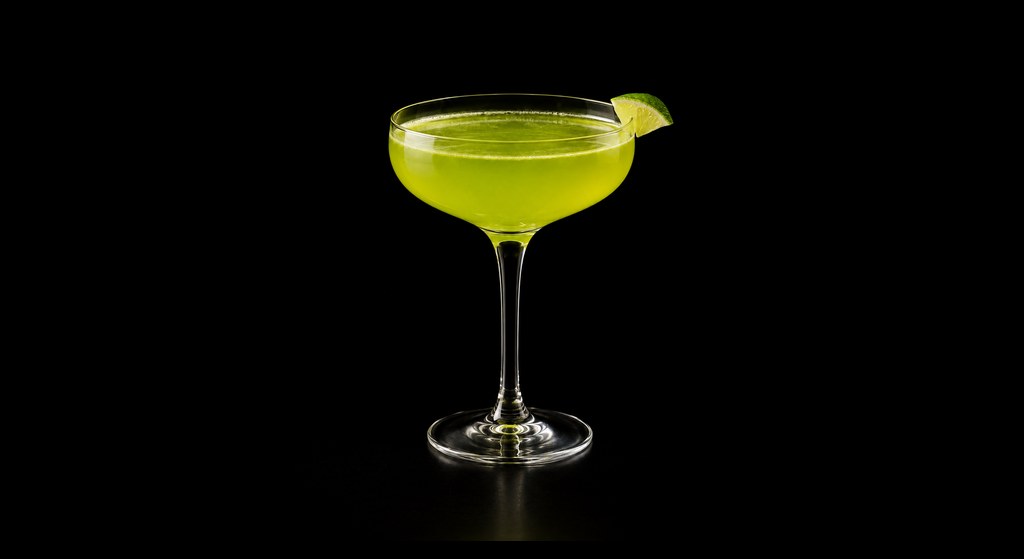 Nuclear Daiquiri cocktail on a dark studio background
