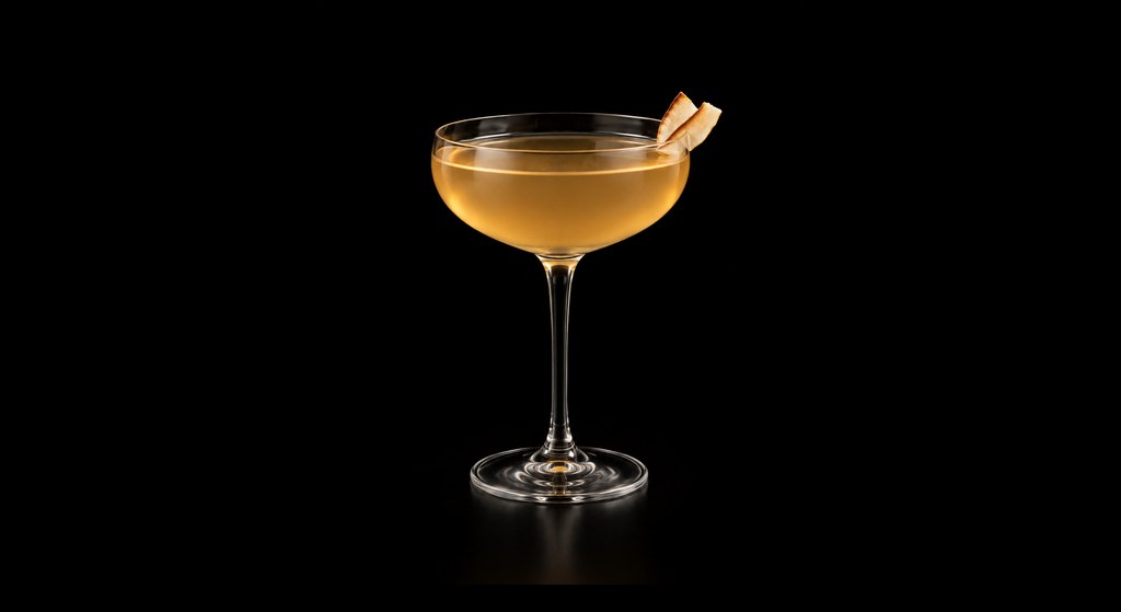 Nutty Tom cocktail on a dark studio background
