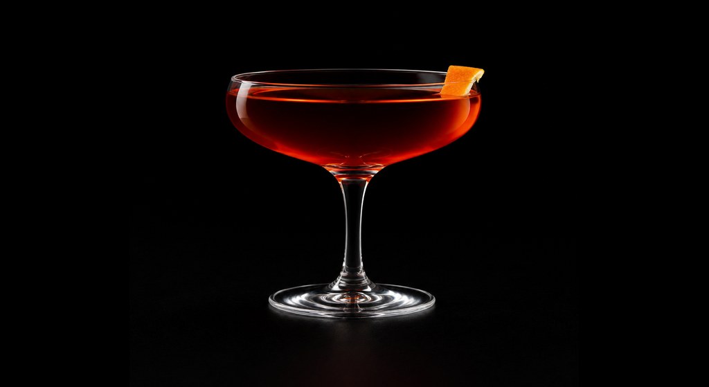 Oceans 21 cocktail on a dark studio background