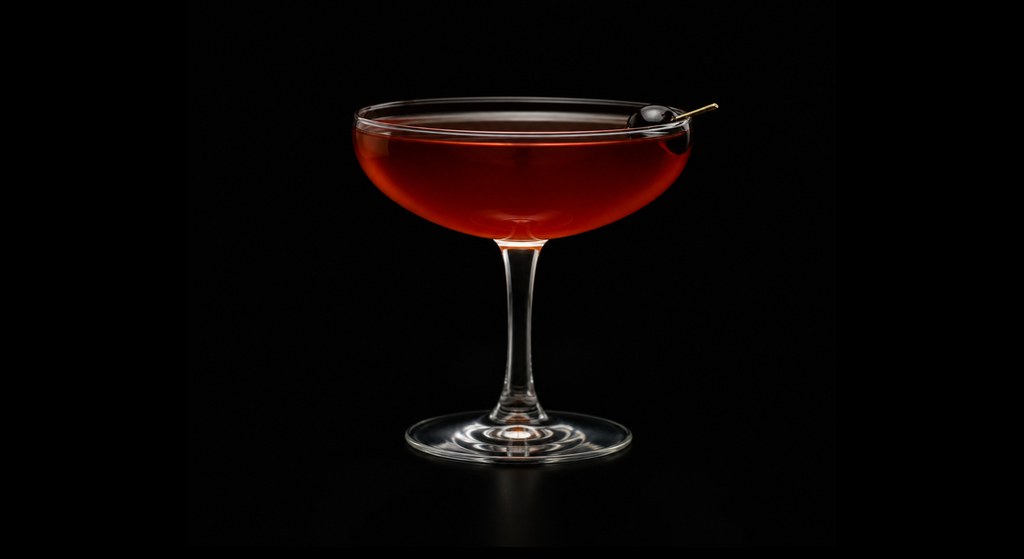 Odessa cocktail on a dark studio background