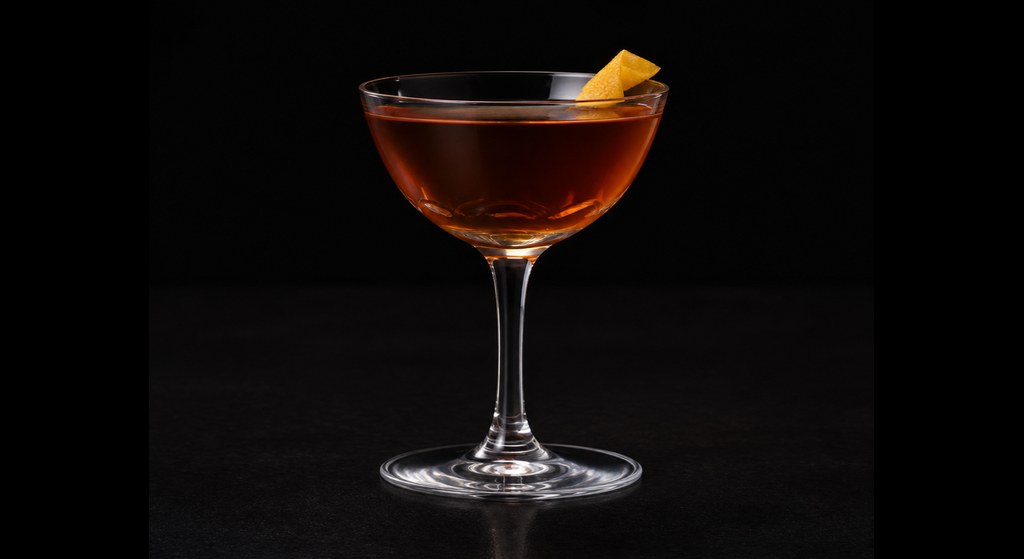 Old Sedona cocktail on a dark studio background