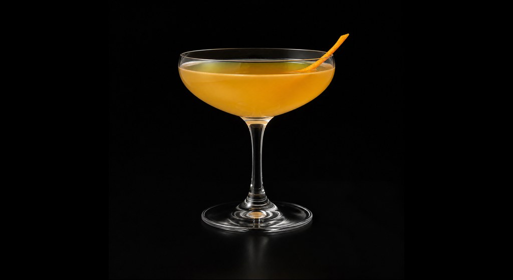 Old Vermont cocktail on a dark studio background