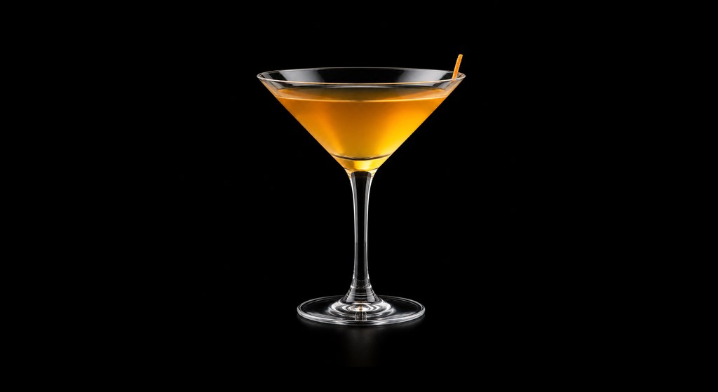 Orange Martini cocktail on a dark studio background