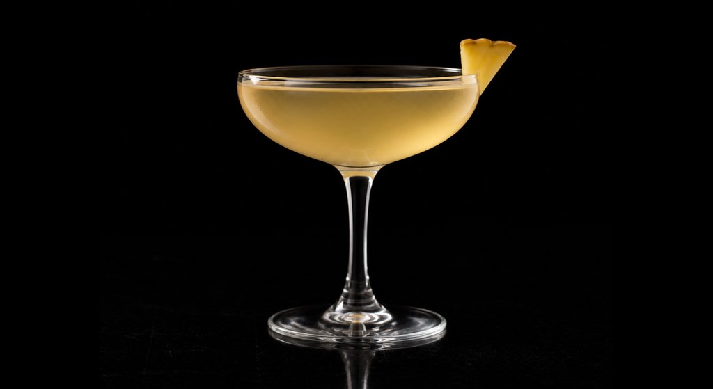 Pago Pago cocktail on a dark studio background
