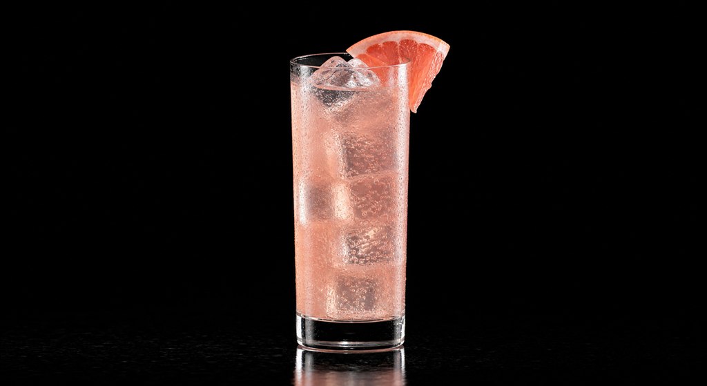 Paloma cocktail on a black background