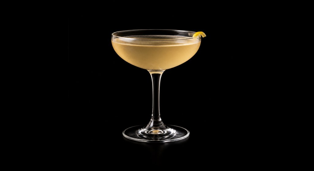 Parisian Sidecar cocktail on a dark studio background