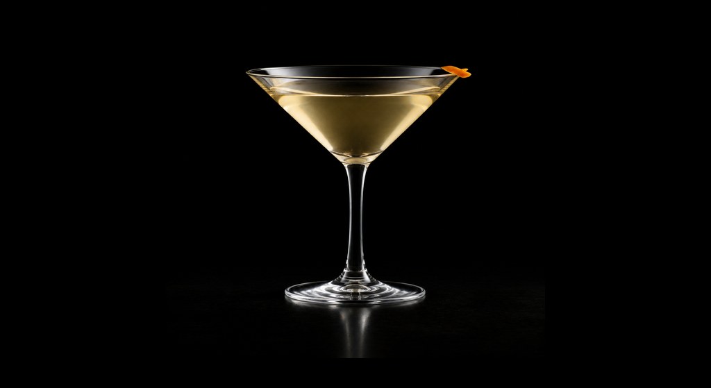Perfect Martini cocktail on a dark studio background