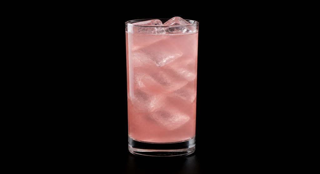 Pink Pussycat cocktail on a dark studio background