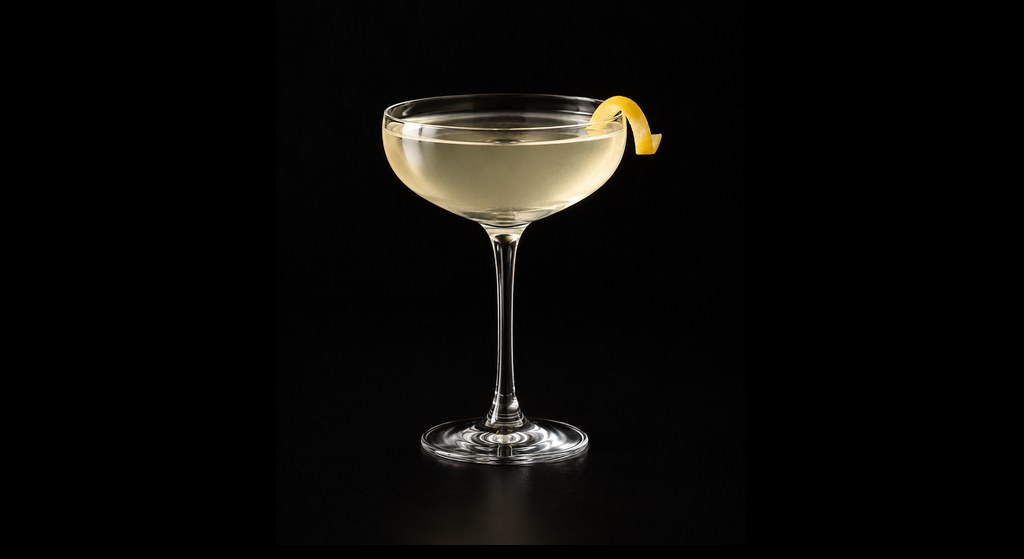 Poet's Dream cocktail on a dark studio background