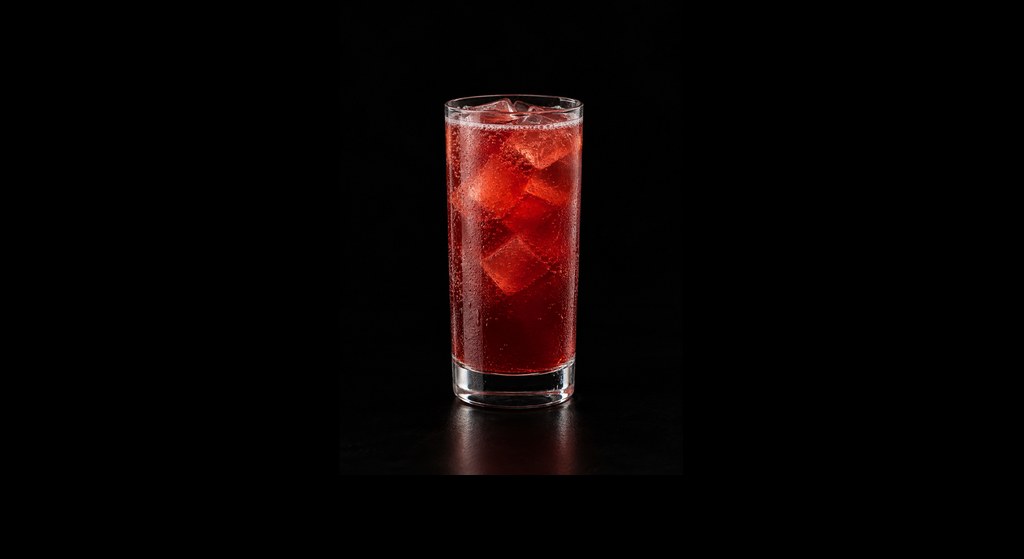 Pomegranate Cinnamon Mocktail cocktail on a dark studio background